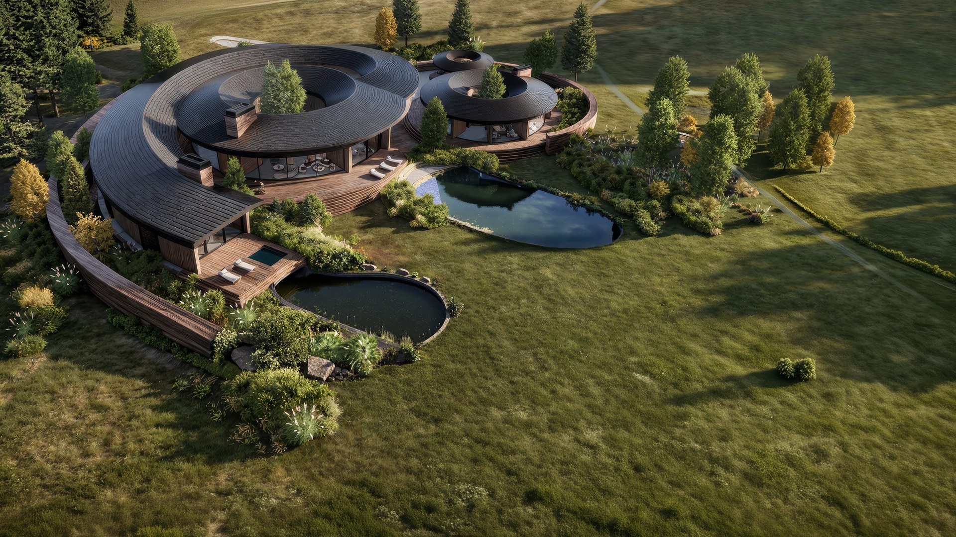 Curvilinear — aerial of spiral compound