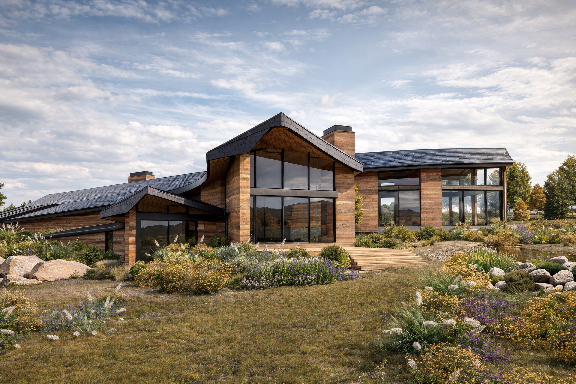 Rectilinear — garden approach